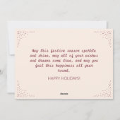 クリスマスタイムアイボリーハッピーホリデーズ写真 シーズンカード (裏面)