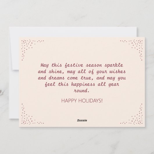 クリスマスタイムアイボリーハッピーホリデーズ写真 シーズンカード (裏面)