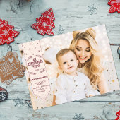 クリスマスタイムアイボリーハッピーホリデーズ写真 シーズンポストカード