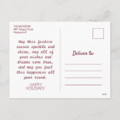 クリスマスタイムアイボリーハッピーホリデーズ写真 シーズンポストカード (裏面)