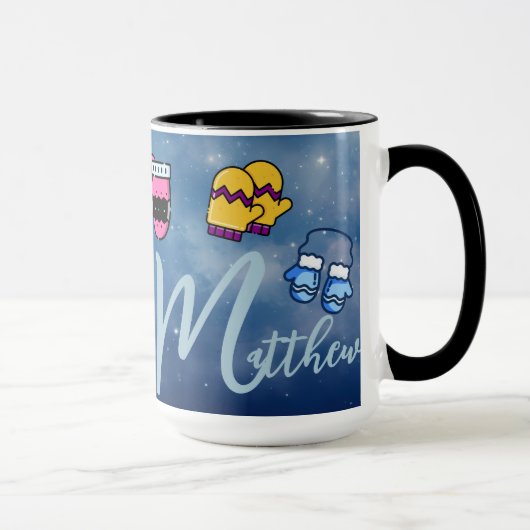 クリスマスタイムアルファベットカスタマイズ可能マグカップ マグカップ (右)