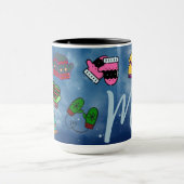 クリスマスタイムアルファベットカスタマイズ可能マグカップ マグカップ (中央)