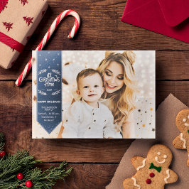 クリスマスタイムインディゴブルー幸せな休日の写真 シーズンカード