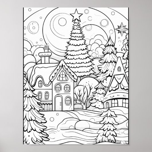 クリスマスタイムカラーリングポスター ポスター (正面)