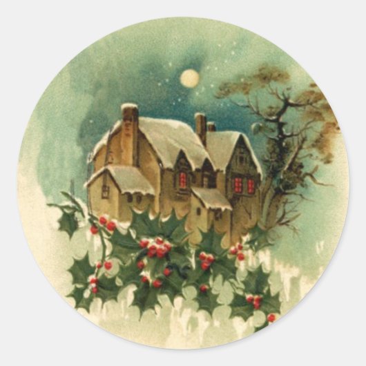 クリスマスタイムステッカー ラウンドシール (正面)