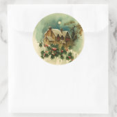 クリスマスタイムステッカー ラウンドシール (バッグ)