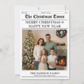 クリスマスタイムズ家族の写真新聞ニュースレター シーズンカード (正面)