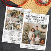 クリスマスタイムズ家族の写真新聞ニュースレター シーズンカード
