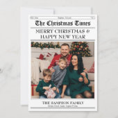 クリスマスタイムズ家族の写真新聞ニュースレター シーズンカード (正面)