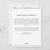 クリスマスタイムズ家族の写真新聞ニュースレター シーズンカード (裏面)