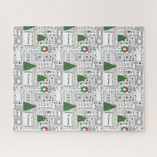 クリスマスタイムパーソナライズされたが描かれた ジグソーパズル (横)