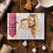 クリスマスタイムブルガンディ幸せな休日の写真 シーズンカード