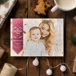 クリスマスタイムブルガンディ幸せな休日の写真 シーズンカード