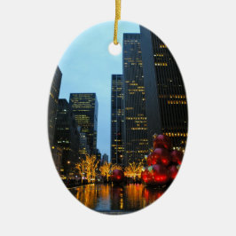 クリスマスタイムホリデーライツニューヨークシティ セラミックオーナメント