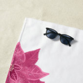 クリスマスタイムポインセチアの花ポット ビーチタオル (インサイチュ)