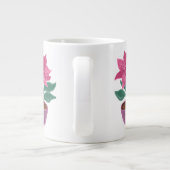 クリスマスタイムポインセチア花のポットマグカップ ジャンボコーヒーマグカップ (裏面)