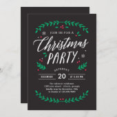 クリスマスタイム編集可能カラーパーティの招待状 招待状 (正面/裏面)