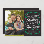 クリスマスタイム編集可能カラーホリデーカード シーズンカード (正面/裏面)