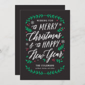 クリスマスタイム編集可能カラーホリデーカード シーズンカード (正面/裏面)