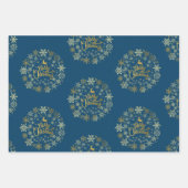 クリスマスタイム、レトロヴィンテージアー日本のト ラッピングペーパーシート (正面3)