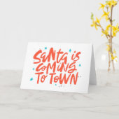 クリスマスタウンにサンタがやってくる ホリデーデザイン カード (黄色い花)