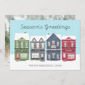 クリスマスタウンのホリデーシーズン | フォトホリデーカード シーズンカード (正面/裏面)