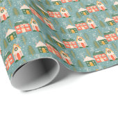 クリスマスタウンイン石板ブルー ラッピングペーパー (ロールコーナー)