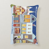 クリスマスタウンウィンターワンダーランドハウスウィンドウズ アクセントクッション (裏面(縦))