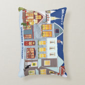 クリスマスタウンウィンターワンダーランドハウスウィンドウズ アクセントクッション (正面(垂直))