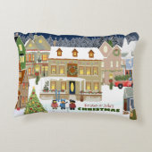 クリスマスタウンウィンターワンダーランドハウスカロリング アクセントクッション (裏面)
