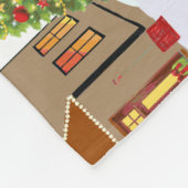 クリスマスタウンウィンターワンダーランドハウスカロリング フリースブランケット (角)