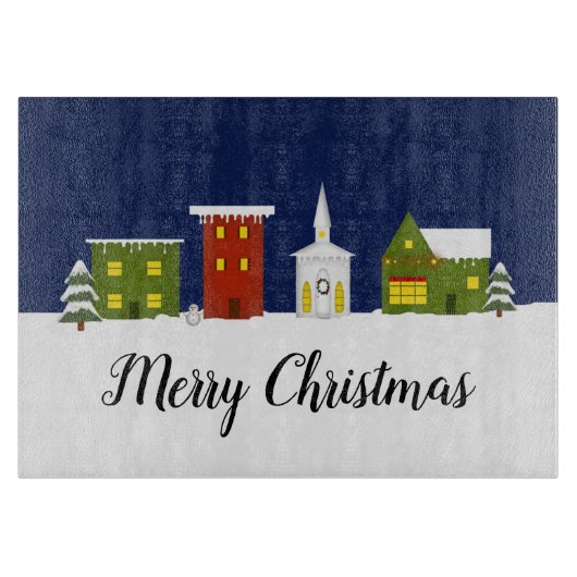 クリスマスタウンガラスのカッティングボード カッティングボード (正面)