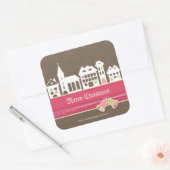 クリスマスタウンステッカー スクエアシール (封筒)