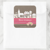 クリスマスタウンステッカー スクエアシール (バッグ)