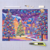 クリスマスタウンティッシュペーパー 薄葉紙 (クラフト)