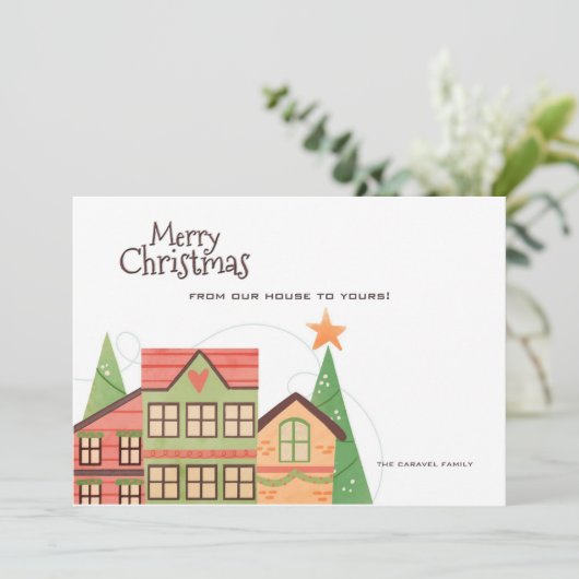 クリスマスタウンハウスグリーティングカード シーズンカード (スタンド正面)