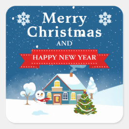 クリスマスタウンビレッジアットナイト スクエアシール