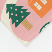 クリスマスタウンホリデーマップパターン フリースブランケット (角)