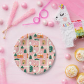 クリスマスタウンホリデーマップパターン ペーパープレート (パーティー)