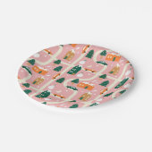 クリスマスタウンホリデーマップパターン ペーパープレート (アングル)