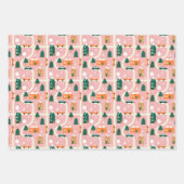 クリスマスタウンホリデーマップパターン ラッピングペーパーシート (正面3)