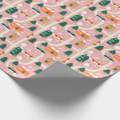 クリスマスタウンホリデーマップパターン ラッピングペーパー (角)