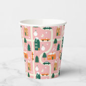 クリスマスタウンホリデーマップパターン 紙コップ (左)