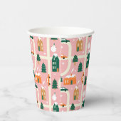 クリスマスタウンホリデーマップパターン 紙コップ (右)