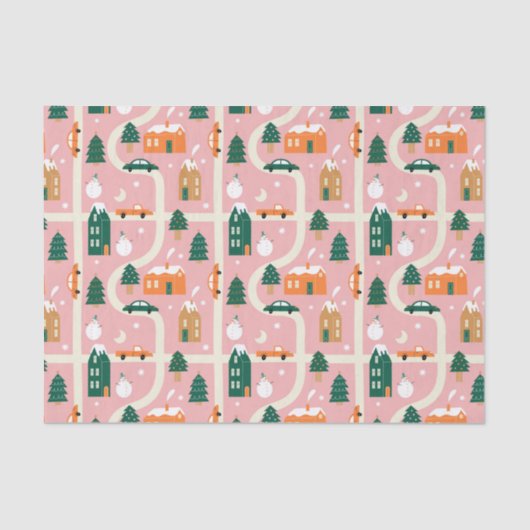 クリスマスタウンホリデーマップパターン 薄葉紙 (正面)