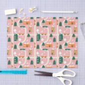 クリスマスタウンホリデーマップパターン 薄葉紙 (クラフト)