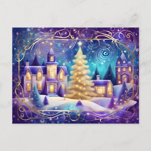 クリスマスタウンホールのはがき ポストカード (正面)