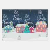 クリスマスタウンランドスケープメリークリスマス引用文 ラッピングペーパーシート (正面)