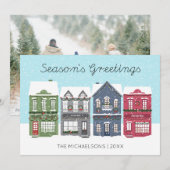 クリスマスタウン | フォトホリデーカード シーズンカード (正面/裏面)