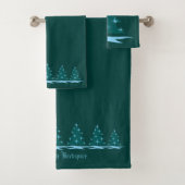 クリスマスタオルパーソナライズされたシーズホリデータオル バスタオルセット (インサイチュ)